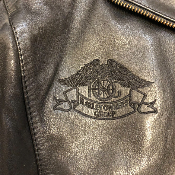 Vintage Women’s Fitted Harley Davidson Black Leather Biker Jacket Size 40/12 W - Picture 10 of 16